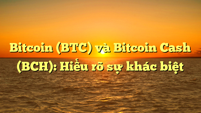 Bitcoin (BTC) và Bitcoin Cash (BCH): Hiểu rõ sự khác biệt