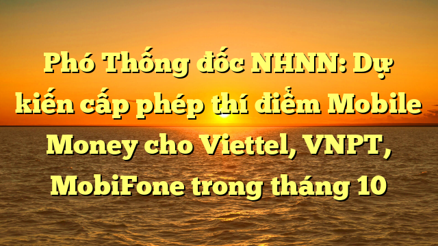 Phó Thống đốc NHNN: Dự kiến cấp phép thí điểm Mobile Money cho Viettel, VNPT, MobiFone trong tháng 10
